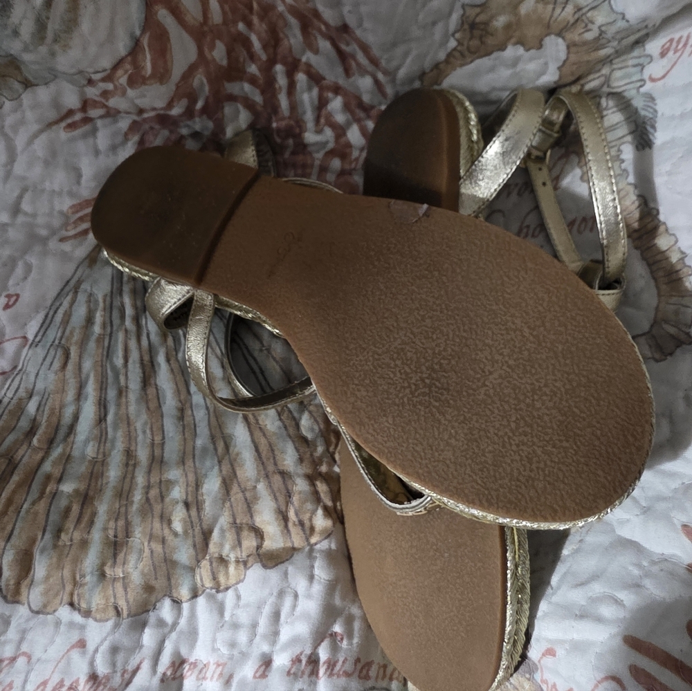 JACK ROGERS Gold SANDALS Size 6.5 Super Cute! - Picture 4 of 4